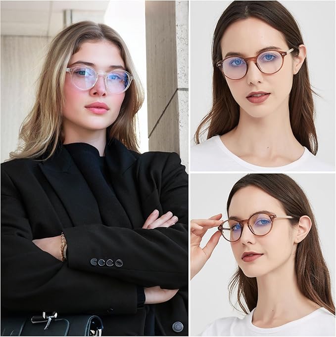 ANDWOOD Blue Light Blocking Glasses Women Men Computer Small Face Clear Bluelight Blocker Eyeglasses Frame