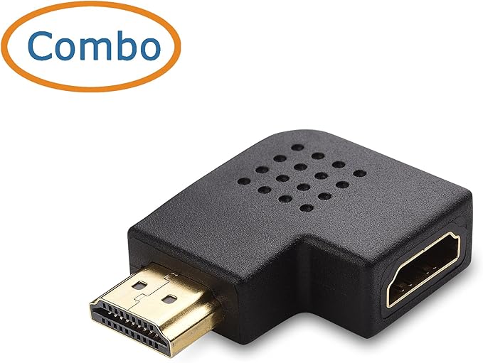Cable Matters Combo Pack Flat Right Angle HDMI Adapter (HDMI 90 Degree Adapter) with 4K and HDR Support