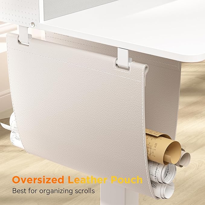 75 Inches Height Adjustable L Shaped Standing Desk with 5 Drawers and Monitor Shelf, Electric Sit to Stand Home Office Comupter Table, Ergonomic Corner Gaming Desk, White