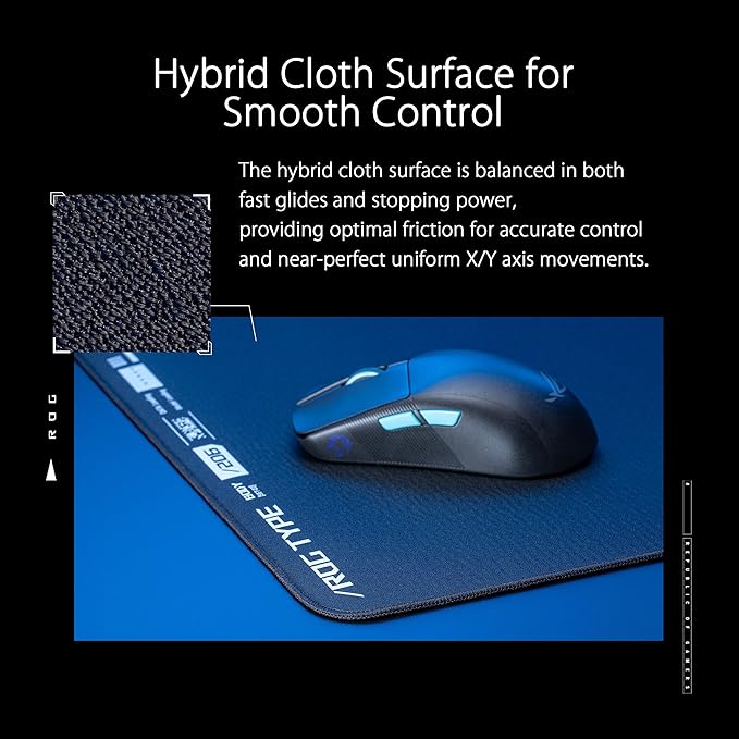 ASUS ROG Hone Ace XXL Gaming Mouse Pad – 35.4” x 15.7", (XXL Size), Extra-Cushioning, Table-Sized for Wide, Smooth Glide and Control, Water/Oil/Dust-Resistant, Extra-Soft Non-Slip Rubber Base - Black