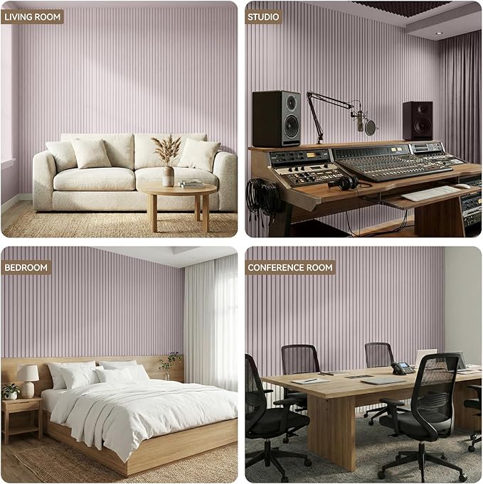 10Pack Large Acoustic Panels, 48x24x0.4 inch Sound Proof Panels for Walls, Self-Adhesive Sound Dampening Wall Panels, Noise Absorbing Decorative Wall Panels, Wall Noise Blocker for Home Studio (Camel)