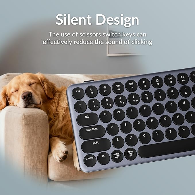 Keychron B3 Pro 75% Ultra-Slim Wireless Keyboard, 2.4GHz, Bluetooth 5.2 / Wired USB Connection, Lightweight Design, Portable Silent White Bluetooth Keyboard for Mac Windows Linux Tablet Phone