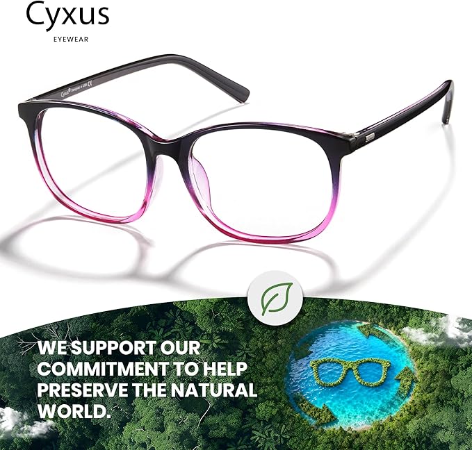 Cyxus Blue Light Blocking Glasses Women Men Computer Gaming Square Glasses UV400 Protection Anti Eyestrain T47
