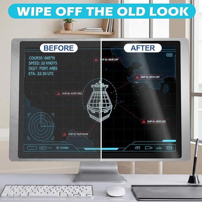 3 Sets Sonar GPS Screen Cleaner Kit Ammonia Free LCD Screen Cleaner with Microfiber Cloth for Electronics Sunglasses Touchscreens Resolution Displays Cleaning Kit 1.5 oz
