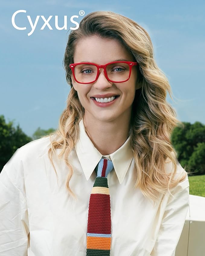 Cyxus Blue Light Glasses Men Women Reduce Eye Strain UV Blocking for Office Work Computer Screen 8082