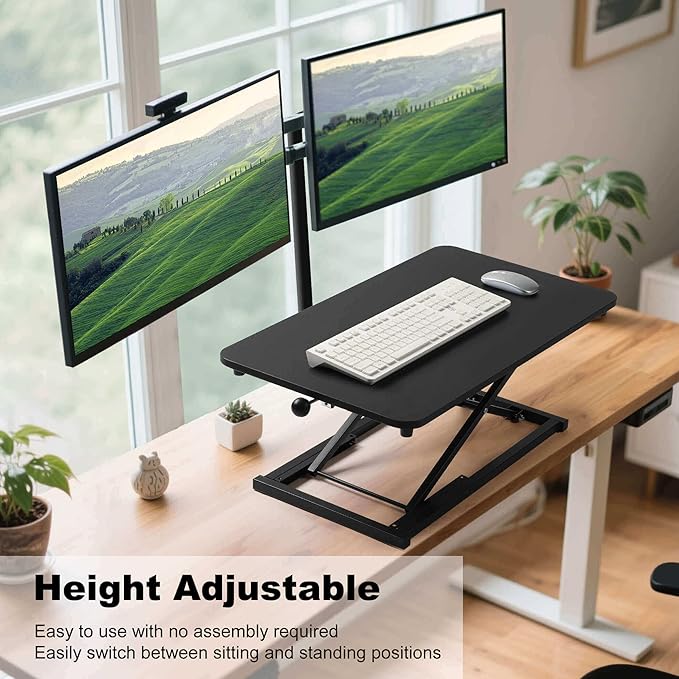 Height Adjustable Standing Desk Converter for Ergonomic Sit Stand Workstations Size 23.62X13.38 inch