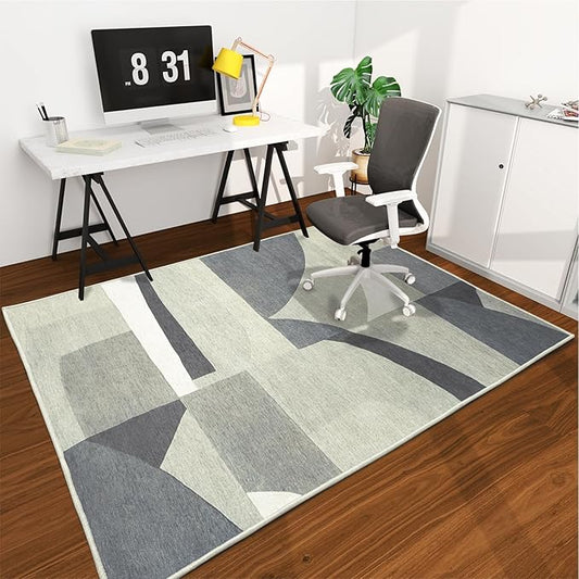 Office Chair Mat for Hardwood Floor, 72"x48" Easy Glide Computer Desk Mat Protector for Rolling Chair Under Desk Rug Nonslip Backing, Machine Wash, (Modern)