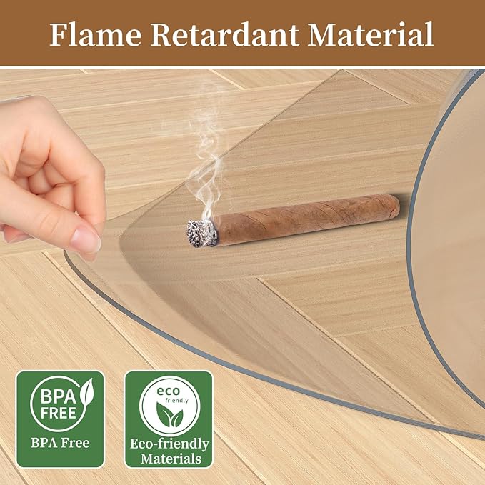 48" X 48" Office Chair Mat for Hardwood Floor, PVC Clear Desk Chair Mat for Hard Floors - Can't be Used on Carpet