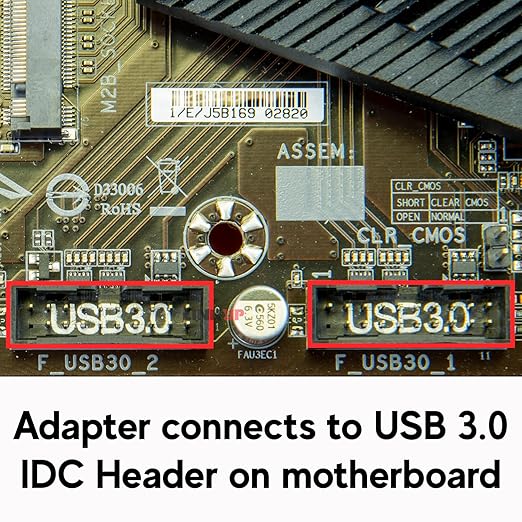 LINKUP - USB 3.2 Gen 2 (USB 3.1) Internal Adapter 20-Pin Motherboard Header Male to Female 10Gbps for PC USB-A Ports - Inward Type - Black 24cm