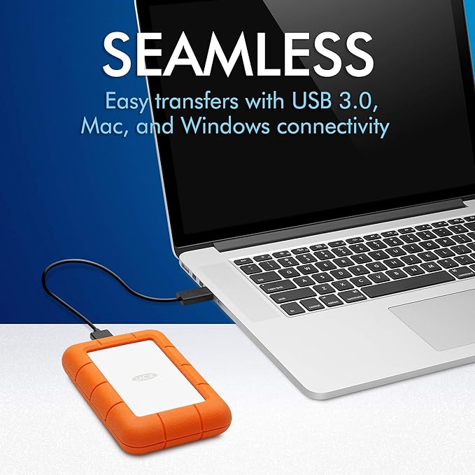 LaCie LAC9000298 La Cie Rugged Mini USB 3.0 / USB 2.0 External Hard Drive (9000298)