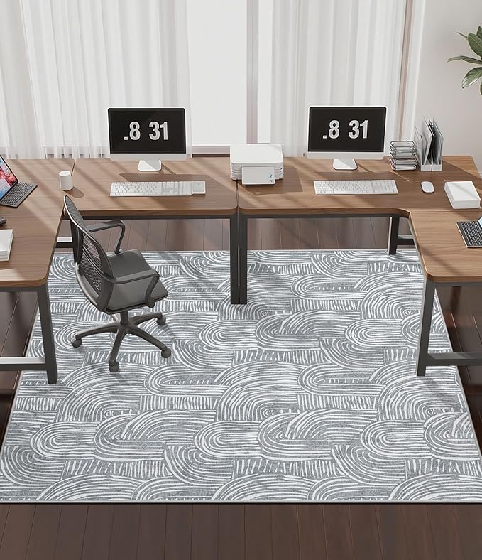chakme Office Chair Mat for Hardwood Floor, 72"x48" Easy Glide Computer Desk Mat Protector for Rolling Chair Under Desk Rug Nonslip Backing, Machine Wash, (Arc)