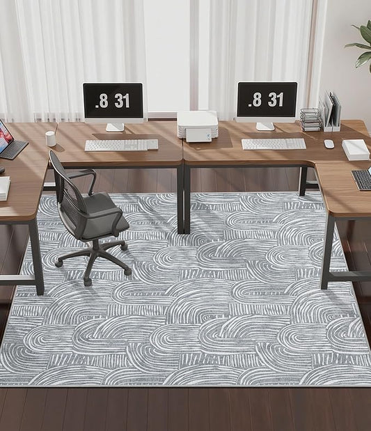 chakme Office Chair Mat for Hardwood Floor, 72"x48" Easy Glide Computer Desk Mat Protector for Rolling Chair Under Desk Rug Nonslip Backing, Machine Wash, (Arc)