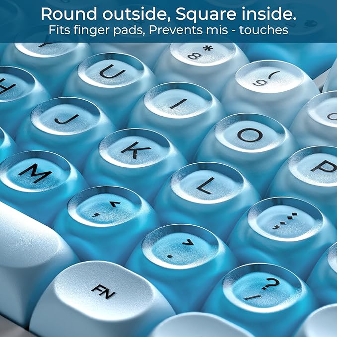 OHY PBT Keycaps, XVX Blue Jelly HOA Profile Key Cap, 132-Key Cute Custom Keycaps (for Mechanical Keyboards with Cherry/Gateron MX Switches)-Uyuni Dreams(ONLY KEYCAPS)