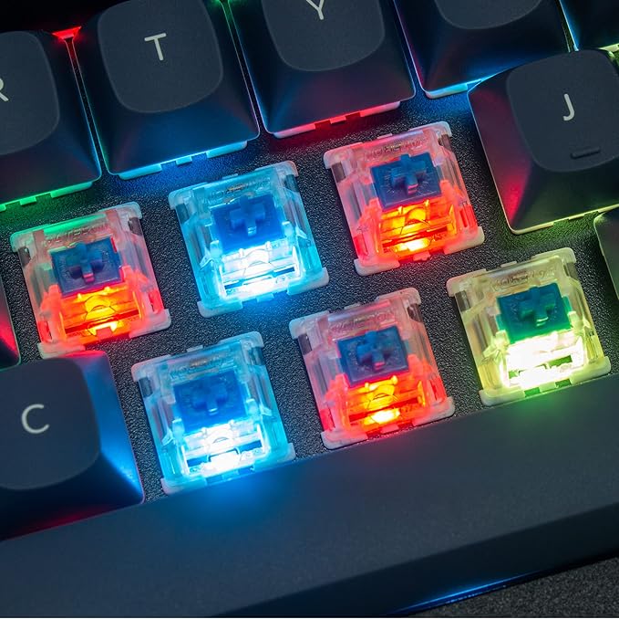 Keychron Q7 Wired Custom Mechanical Keyboard, 70% Layout QMK/VIA Programmable Macro with Hot-swappable Gateron G Pro Blue Switch Double Gasket Compatible with Mac Windows Linux (Black - New)