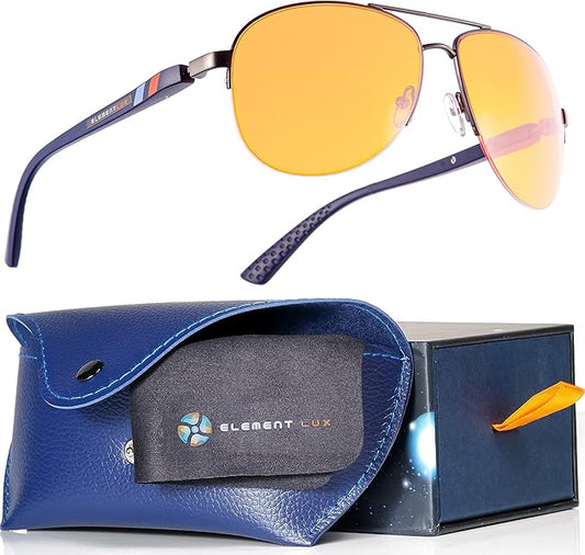 Blue Light Blocking Glasses Amber Lenses -For Better Sleep, Gaming, Eye Strain Blocker, Computer, Sunglasses