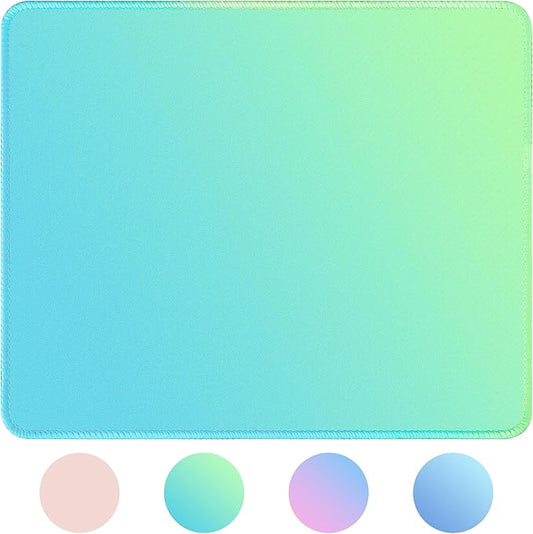 Bloss Small Mouse Pad, Non-Slip Desk Pad Mat, Mat for Keyboard and Mouse, Mint Green to Blue Desk Mousepad with Stitched Edges, Gaming Mouse Pad(11.8 x 9.8 Inches / 3mm)