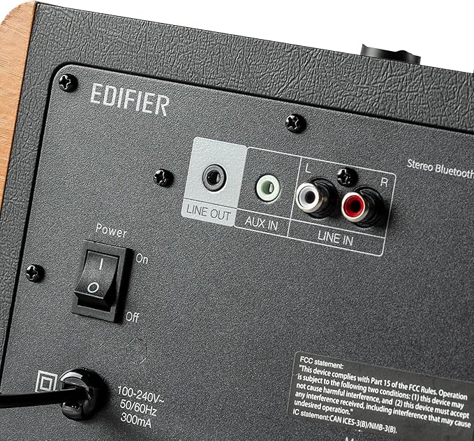 Edifier D12 Integrated Desktop Computer Speakers with Bluetooth 5.0, Wireless Stereo Tabletop Speaker 70 Watts RMS with Subwoofer Line Out, RCA, Aux Input for PC Monitor Laptop - Wooden Enclosure