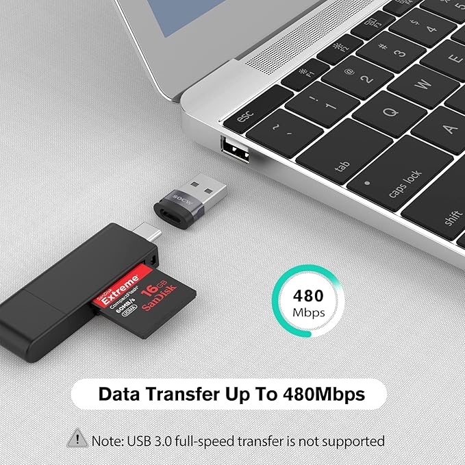 USB C Female to USB Male Adapter 2.0 (Grey, 4 Pack)