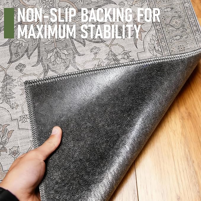 Office Chair Mat for Hardwood 36"x48", Under Desk Chair Mat for Home Office, Anti-Slip Office Rugs for Rolling Chairs, Floor Protector Washable Rugs Beige/Brown