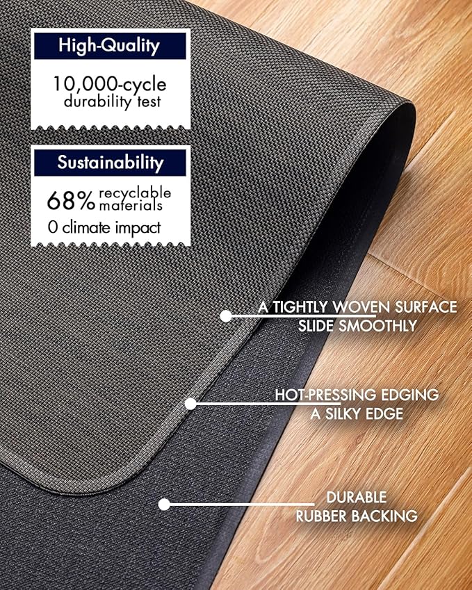 Office Chair Mat for Hardwood Floor Under Desk Computer Rolling Chair Mat for Wood/Tile Floor Non-Slip Heavy Duty Desk Rug PVC Plastic Hard Floor Protector 30"x 48" (Espresso)