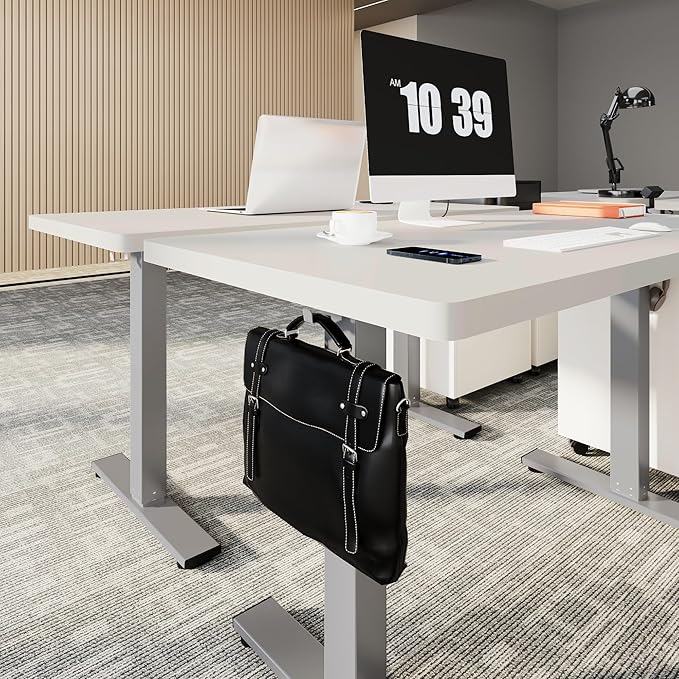 FLEXISPOT EN1 Height Adjustable Standing Desk Frame, Electric Sit Stand Desk Base for Home and Office (Gray Frame Only)