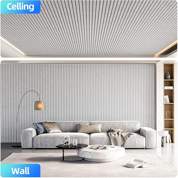 8 Pack Large Acoustic Panels Sound Absorbing with Self-Adhesive, 47.2”*23.6”*0.36” High Density Sound Proof Foam Panels for Walls, 3D Vertical Soundproof Wall Panels for Home Studio Office Decor-Gray