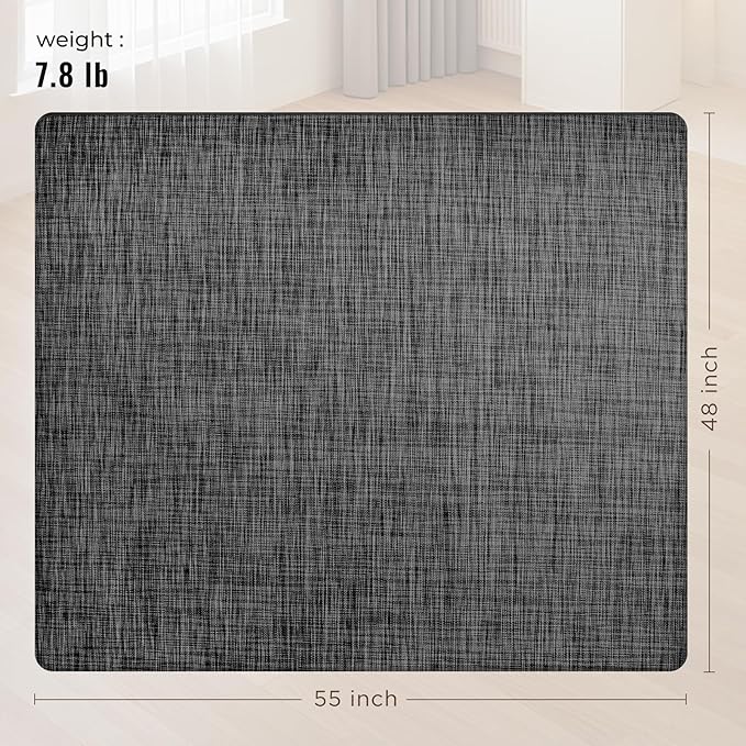 Office Chair Mat,48"x55" Anti-Slip Waterproof Hardwood Floor Chair Mat,Heavy Duty Floor Protector Rolling Chairs for Home Office(Black)