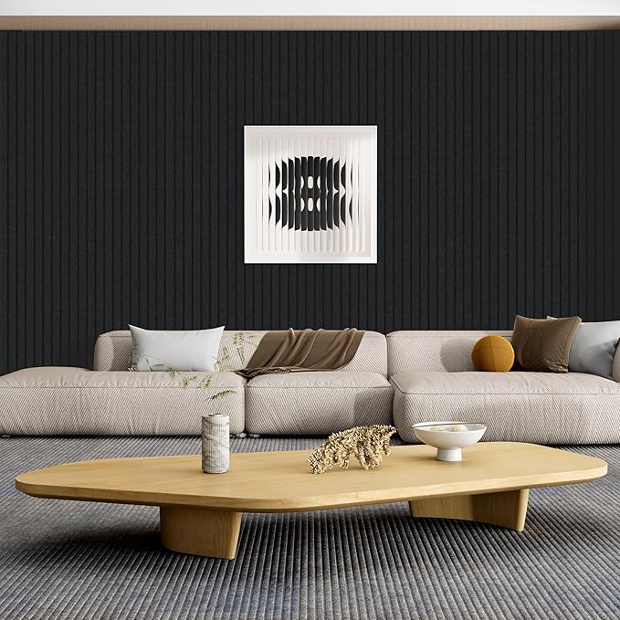 10 Pack Large Acoustic Panels,47.2 x 23.6 x 0.35 Inch Sound Proof Foam Panels for Walls，Premium Noise Dampening Panels,Sound Panels for Media Room, Office and Studio,Black