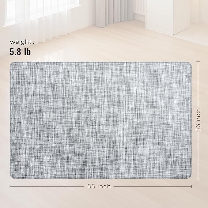 Office Chair Mat,36"x55" Anti-Slip Waterproof Hardwood Floor Chair Mat,Heavy Duty Floor Protector Rolling Chairs for Home Office(Grey)
