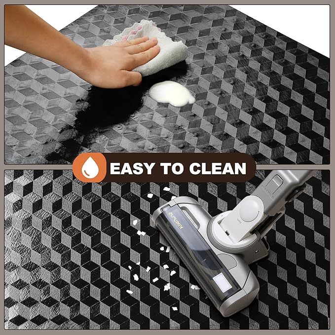 BesWin Office Chair Mat for Hard Floors, 48" x 60" Heavy Duty Large Computer Desk Chair Mats for Hardwood Floor, Anti-Slip Under Chair Floor Protector Mat for Home Office, Gaming - Black