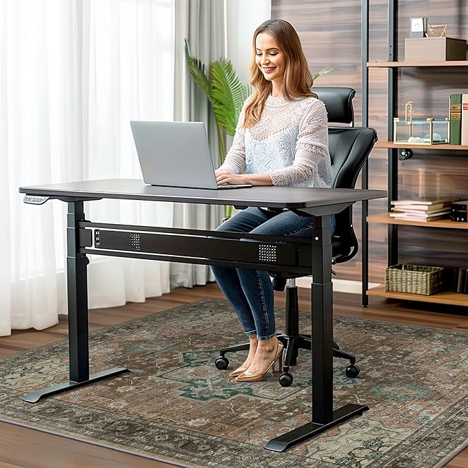 36"x48" Office Chair Mat for Hardwood Tile Floor, Under Desk Carpet Protector for Rolling Computer Chair Mat, Machine Washable Area Rug, Anti-Slip 1/5" Thick Low Pile Thin Vinyl Floor Mat, Rosewood