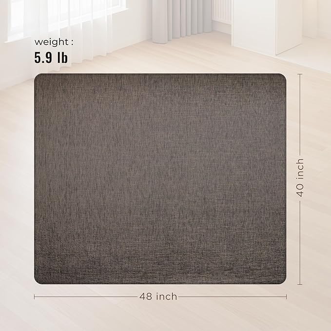 Office Chair Mat,40"x48" Anti-Slip Waterproof Hardwood Floor Chair Mat,Heavy Duty Floor Protector Rolling Chairs for Home Office(Coffee)