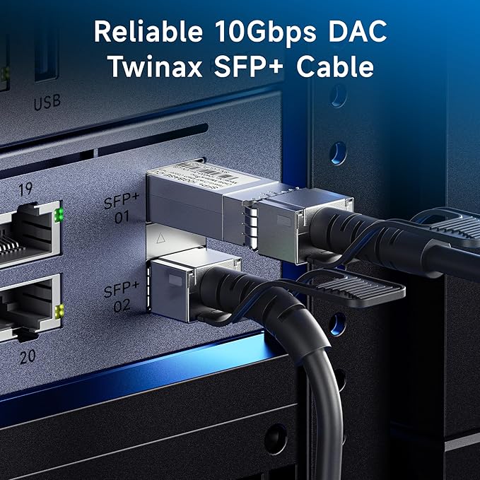 Cable Matters 10Gbps DAC Twinax SFP Cable - 7m / 23ft, 10GBASE-CU Passive Direct Attach Copper Twinax SFP+ Cable, Compatible with Cisco, Ubiquiti, Huawei, Netgear, & Supermicro Devices