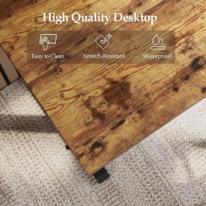 Klicelor 60 Inch Large Electric Standing Desk, Height Adjustable Office Desk, Sit Stand Up Computer Gaming Desk with Memory Preset, Two-Piece Desktop, Rustic Brown