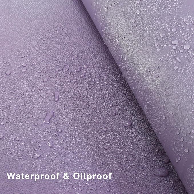 Vyaaa 51 inch Large L-Shaped Leather Desk Pad Protector,Large Gaming Mouse Pad for Computer,Corner Desk Mat for Office and Home,Purple