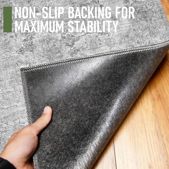 Office Chair Mat for Hardwood Floor, 36"x48" Desk Chair Mat for Home Office, Non-Slip Desk Rug, Under Desk Mat for Rolling Chair,Washable Rugs for Gaming Chairs-Light Grey