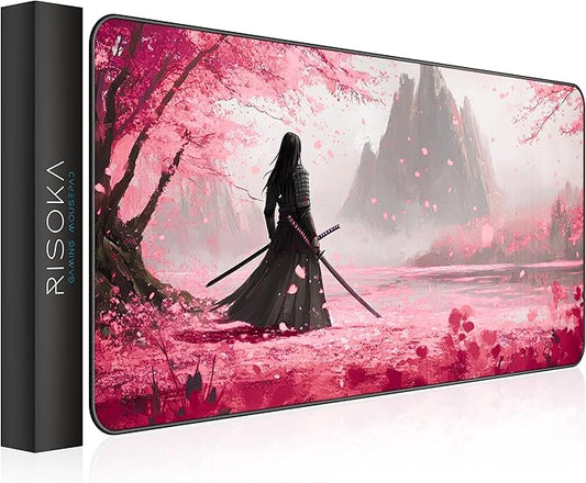 XXL Gaming Mouse Pad 35.4 x 15.7 inch - Water-Resistant & Stitched Edges - Large Anime XL Mousepad for Desk - Gamer Accessories Big Full Deskpad Mat Game Mousepads Deskmat