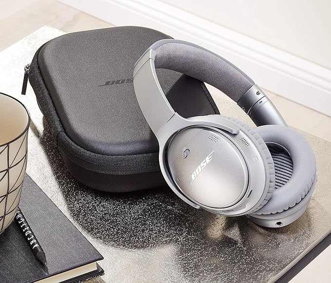 Bose QuietComfort 35 (Series II) Wireless Headphones, Noise Cancelling - Silver (Renewed)
