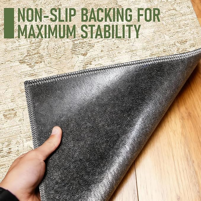 Office Chair Mat for Hardwood Floor, 36"x48" Desk Chair Mat for Home Office, Non-Slip Under Desk Mat Rug for Rolling Chair,Washable Rugs for Gaming Chairs-Beige