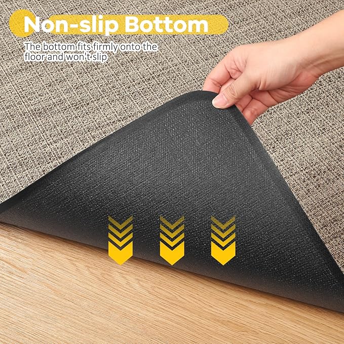 BesWin Office Chair Mat for Hard Floors, Heavy Duty Desk Floor Mat for Hardwood and Tile Floors, Computer Chair Mat for Rolling Chair, Anti Slip Floor Protector Mat for Office Home, Brown, 36" x 48"