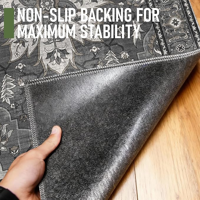 48"x60" Office Chair Mat for Hardwood, Under Desk Chair Mat for Home Office, Anti-Slip Office Rugs for Rolling Chairs, Floor Protector Washable Rugs Charcoal Gray
