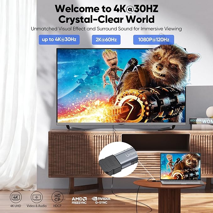 4K DisplayPort to HDMI Adapter 2 Pack, DP to HDMI Display Adapter Uni Directional, 4K@30Hz, 2K@60Hz, 1080P@120Hz, Male to Female Converter for Monitor, NVIDIA/AMD Desktop GPU, PC DisplayPort Output
