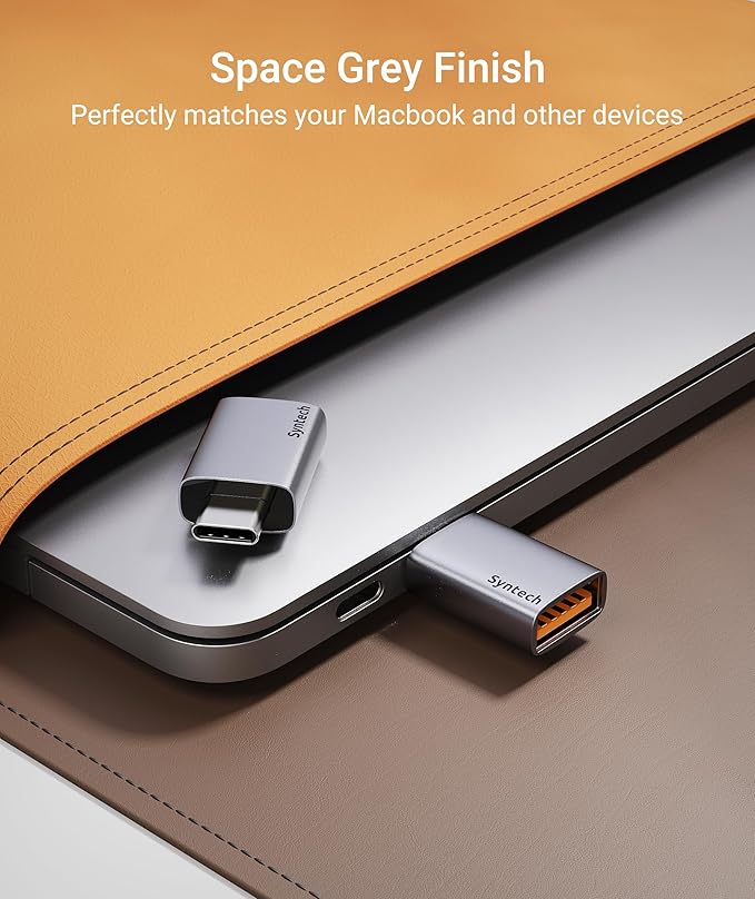 Syntech USB C to USB Adapter (2 Pack), 10Gbps USB3.2 Gen 2 Fit Side by Side, Type C Male to A 3.2 Female Adapter Compatible with iPhone 17e 17 Pro Max/iPad/iMac/MacBook Pro & Thunderbolt 4/3 Devices