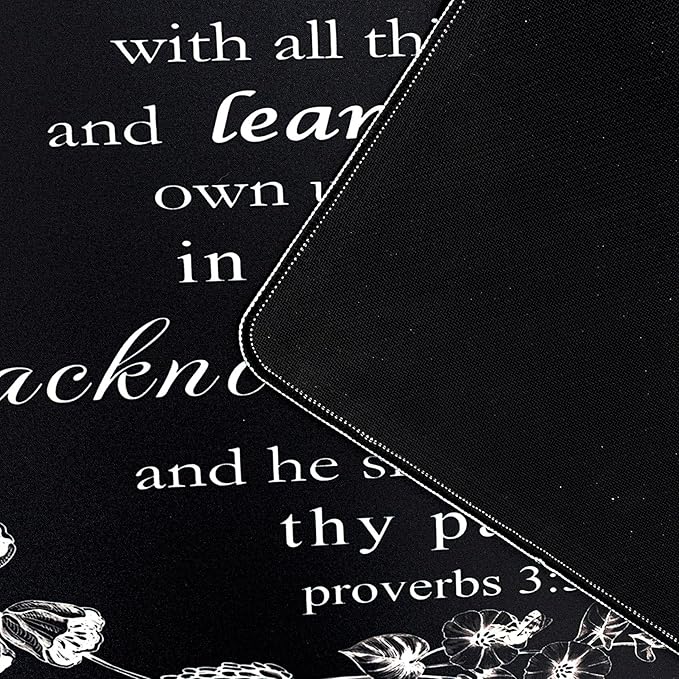 EOBTAIN Black and White Large Mouse Pad Bible Verse Keyboard Mat 31.5x15.7 Inch Scripture XXL Thin and Big Extended Desk Mat Smooth Non-Slip Rubber Mousepad Relaxing Spiritual Desk Accessories