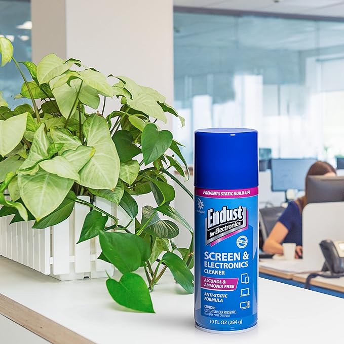 Endust for Electronics; Anti-Static Screen & Electronics Multi-Surface Foaming Cleaning Spray with Extra Large Microfiber Towel; 10 oz. Aerosol + 16"x16" Towel (096010PT)