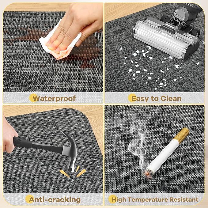 BesWin Office Chair Mat for Hard Floors, 36" x 48" Heavy Duty Desk Floor Mat for Hardwood/Tile Floors, Computer Chair Mat for Rolling Chair, Anti Slip Desk Rug PVC Floor Protector Mat for Office Home