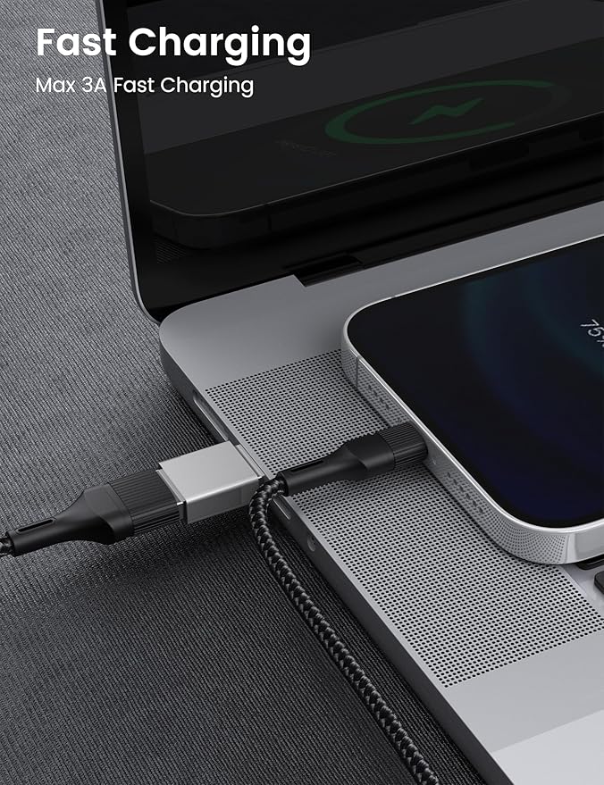 Fidioto USB 3.0 Male to Male Adapter, Dual Port High-Speed Data Extension Connector with 5Gbps Transfer, Aluminum Alloy Housing, Compatible with HDDs/USB Drives/Printers
