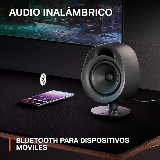 SteelSeries Arena 3 2.0 Desktop Gaming Speakers - Immersive Audio, On-Speaker Controls, 4" Drivers - Wired & Bluetooth - PC, Mac, Mobile