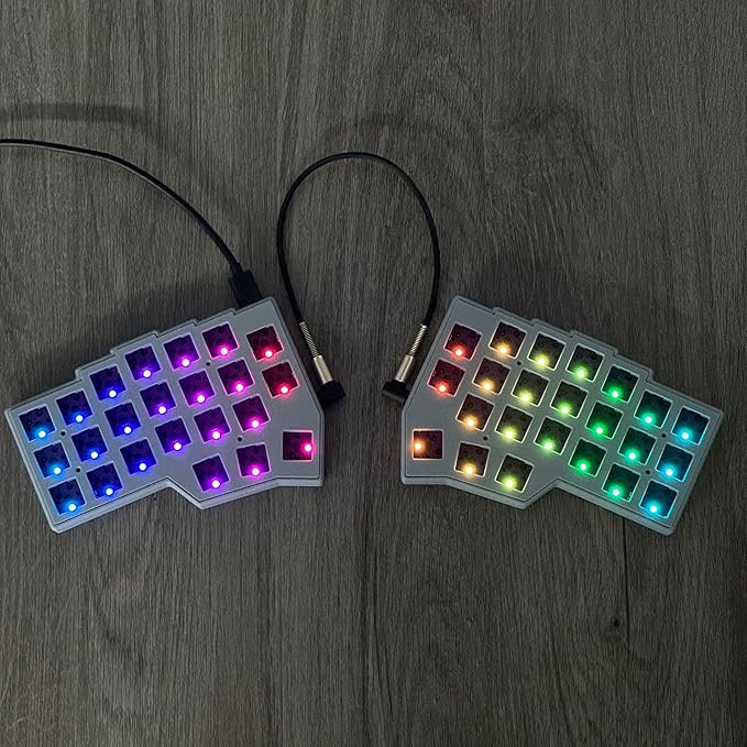 YMDK Split Keyboard Corne V4.1 46 Keys Ergonomic Hotswappable 40% Layout 3D PLA RGB QMK Vial All Key Programmable Mini Independent Gaming Keyboard Kit