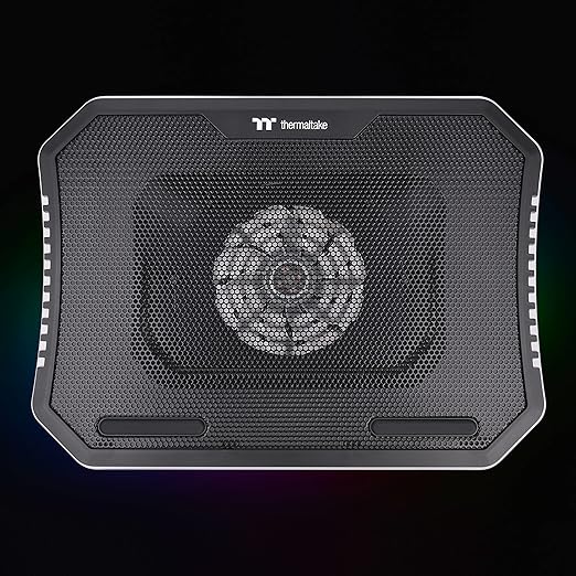 Thermaltake Massive Steel Mesh Panel with 1 x 120mm fan, 256 color RGB spectrum, 10"-15" Notebook Cooler CL-N020-PL12SW-A